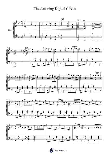 The Amazing Digital Circus Sheet Music by Gooseworx-Arr.Bridrian