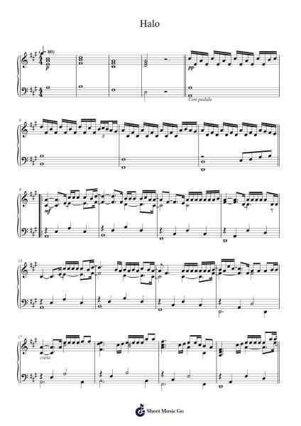 Halo Sheet Music by Lady Gaga-Arr.Lupeg