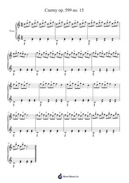Czerny Op. 599 No. 15 Sheet Music by Carl Czerny-Arr.Gunnd