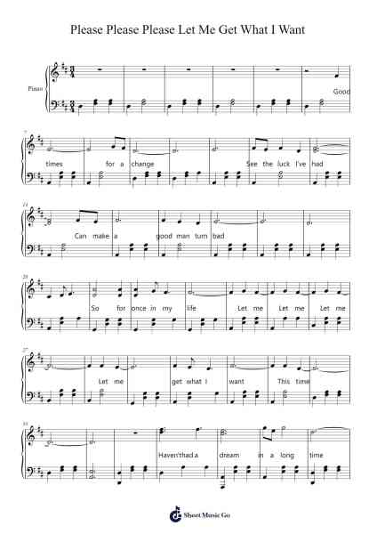 Please Please Please Let Me Get What I Want Sheet Music by The Smiths-Arr.Chao'neil Wantience