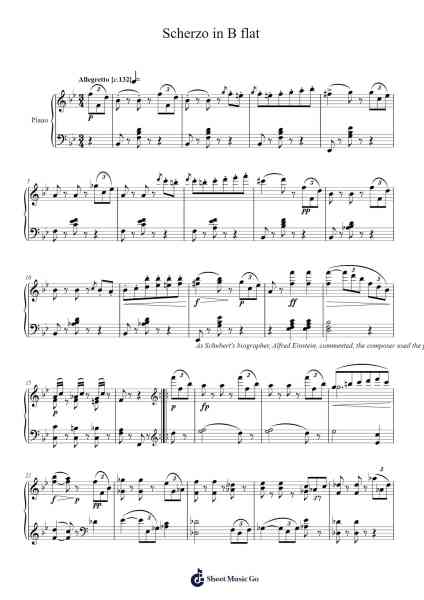 Scherzo in B-flat Major, D. 593: I. Allegro vivace Sheet Music by Franz Schubert-Arr.Chloekeats