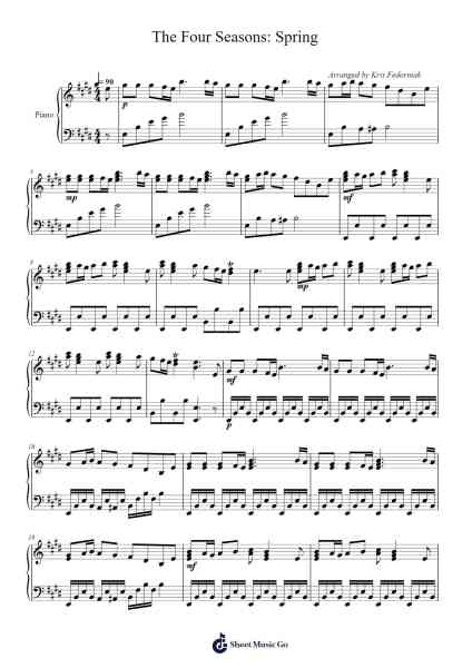 The Four Seasons - Spring in E Major, RV. 269: I. Allegro Sheet Music by Antonio Vivaldi-Arr.Solin