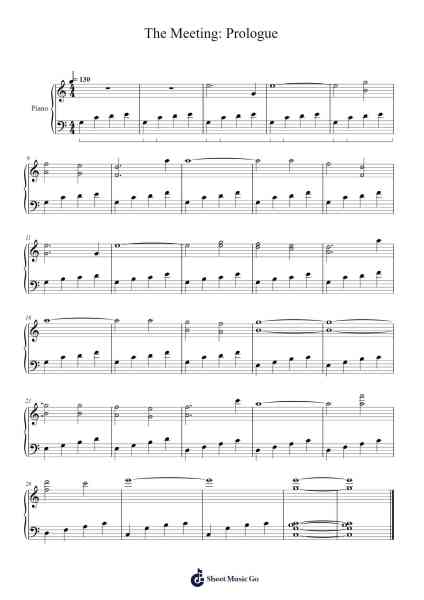 The Meeting: Prologue Sheet Music by Michiru Oshima-Arr.Yedpont