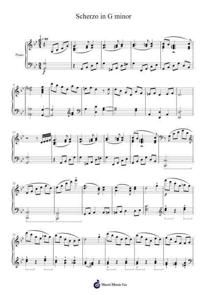 Scherzo in G minor Sheet Music by Attdave-Arr.Sampcon Mevans