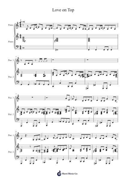Love on Top Sheet Music by Beyoncé-Arr.Lamjane