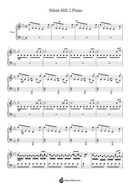 Silent Hill 2 Piano Sheet Music by silent hill 2 -Arr.Gaelroy