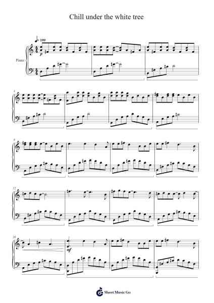 Chill under the white tree Sheet Music by Geofer Dierria-Arr.Pubeth Ledi
