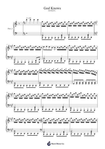 God Knows Sheet Music by Aya Hirano-Arr.Chrismay Penniah