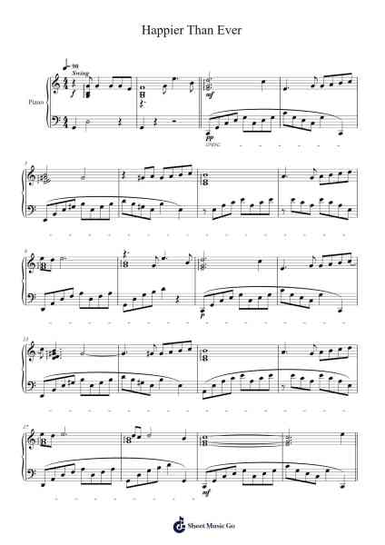 Happier Than Ever Sheet Music by Billie Eilish-Arr.Hilltim Moobright