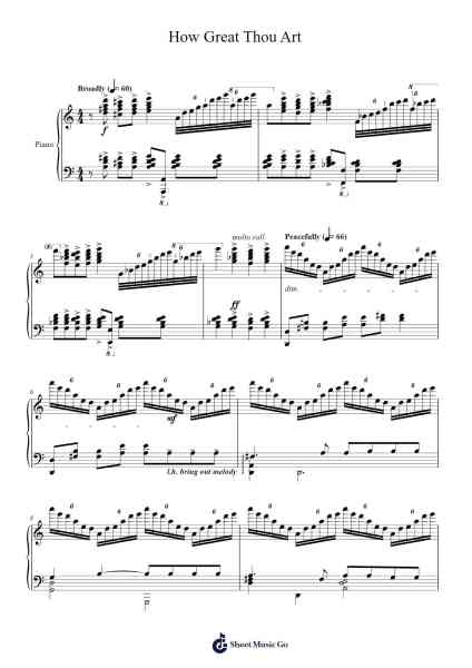 How Great Thou Art Sheet Music by Stuart K. Hine-Arr.Bartnice