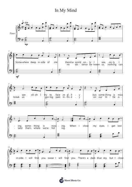 In My Mind Sheet Music by John Legend/Alok-Arr.Marhum