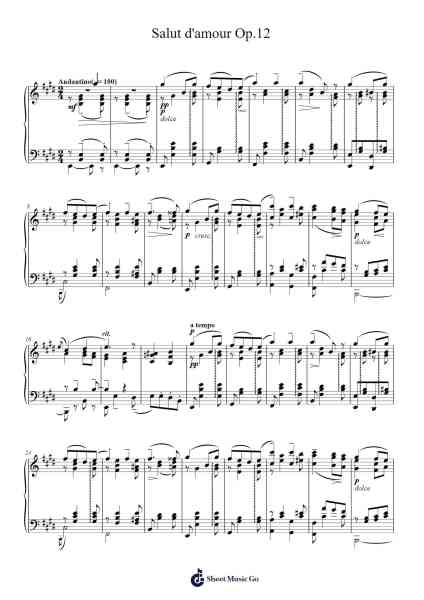 Salut d'Amour, Op. 12 Sheet Music by Edward Elgar-Arr.Chloekeats