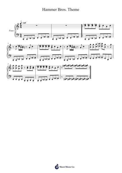Hammer Bros. Theme (Super Mario Bros. 3) Sheet Music by Koji Kondo-Arr.Louhal