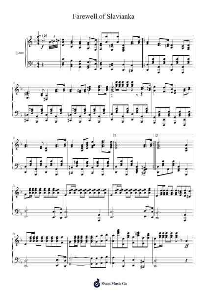 Farewell of Slavianka Sheet Music by undefined-Arr.Keplus