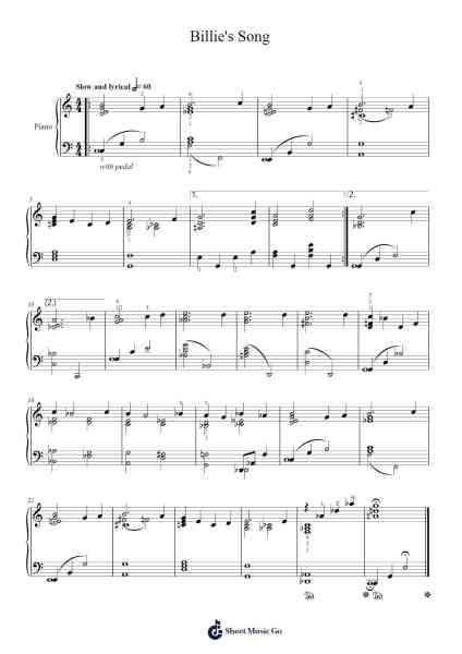 Billie's Song Sheet Music by Valerie Capers-Arr.Springqe