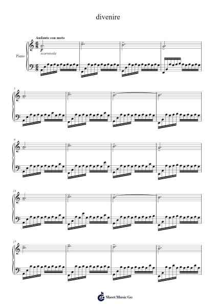divenire Sheet Music by Ludovico Einaudi-Arr.Cookeda