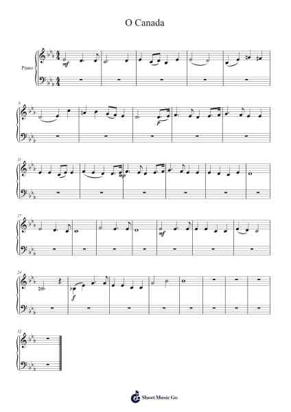 O Canada Sheet Music by Calixa Lavallée-Arr.Cliffcam Whbill