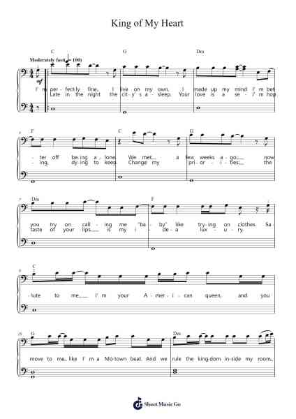 King of My Heart Sheet Music by Taylor Swift-Arr.Bystrong