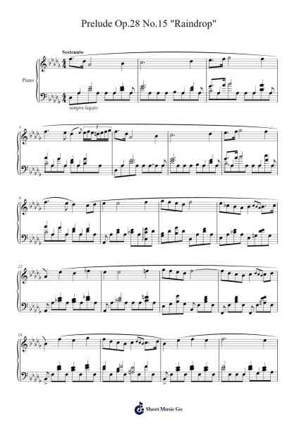 Prelude Op. 28 No. 15 in D-flat Major "Raindrop" Sheet Music by Frédéric Chopin-Arr.Harvian Geortiane
