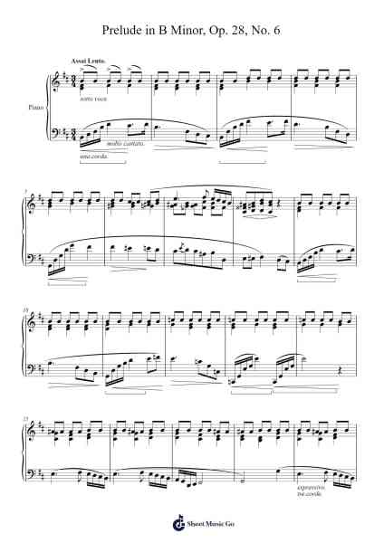 Prelude in B Minor, Op. 28, No. 6 Sheet Music by Frédéric Chopin-Arr.Temchell Thompro