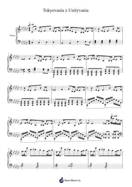 Tokyovania x Unityvania Sheet Music by noway16362-Arr.Gibkes