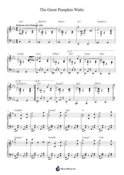 The Great Pumpkin Waltz Sheet Music by Vince Guaraldi-Arr.Brobrian Needve