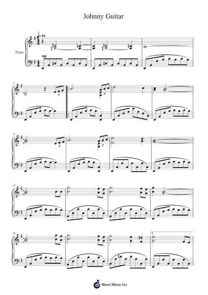 Johnny Guitar Sheet Music by Victor Young/Peggy Lee-Arr.Bosdric