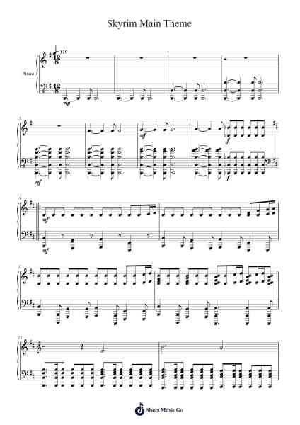 Skyrim Main Theme Sheet Music by Jeremy Soule-Arr.Roymens