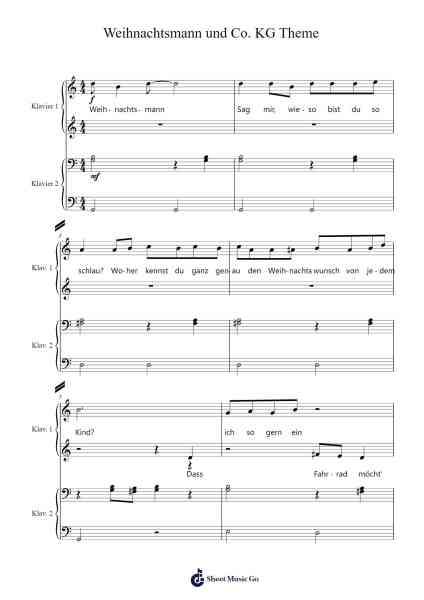 Weihnachtsmann und Co. KG Theme Sheet Music by Misc Soundtrack-Arr.Greenblack Xawilde