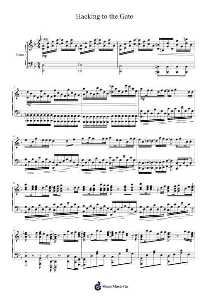 Hacking to the Gate Sheet Music by Itou Kanako-Arr.Rayward