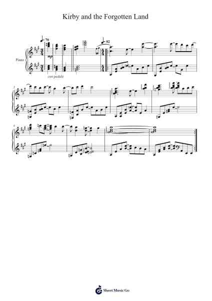 Kirby and the Forgotten Land Sheet Music by Yuki Shimooka-Arr.Stilfey Fitznise