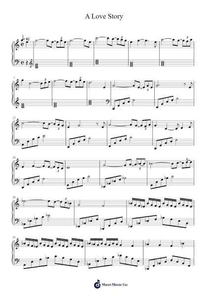 A Love Story Sheet Music by Brian Crain-Arr.Quenram