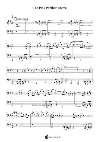 The Pink Panther Theme Sheet Music by Henry Mancini-Arr.Jesine