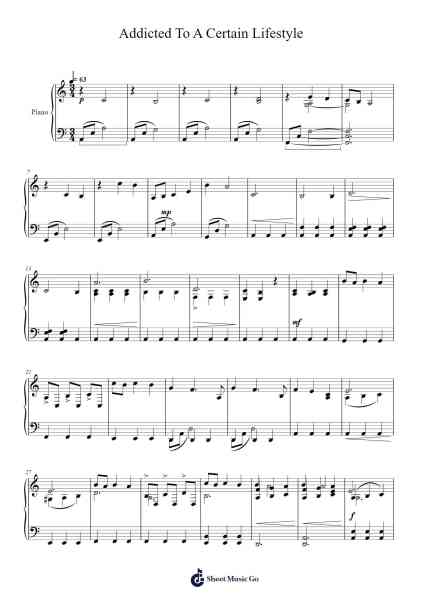 Addicted To A Certain Lifestyle Sheet Music by David Arnold/Michael Price-Arr.Keatsshua Beareade