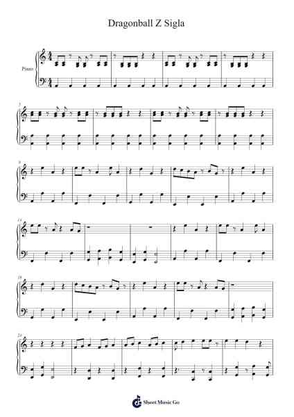 Dragonball Z Sigla Sheet Music by Lennal-Arr.Feltrid