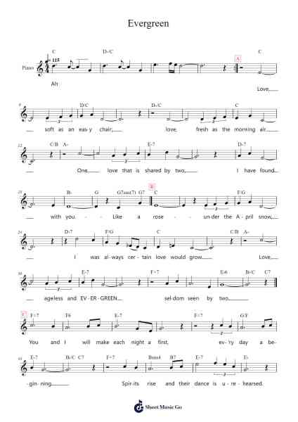 Evergreen Sheet Music by Barbra Streisand-Arr.Rusmike Hudje