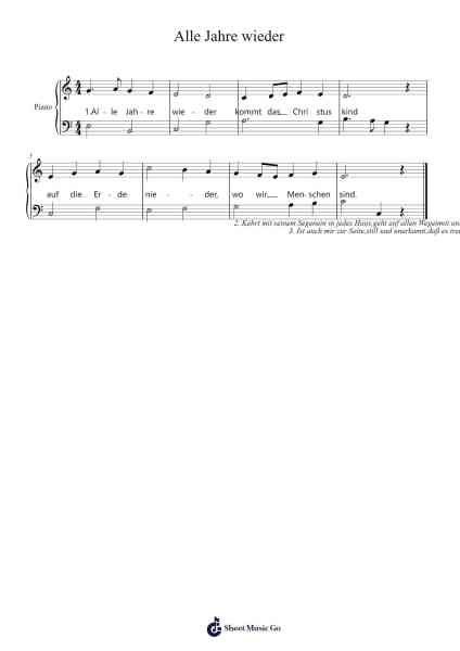 Alle Jahre wieder Sheet Music by -Arr.Yuledawn
