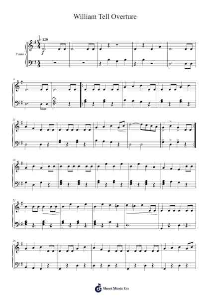William Tell Overture Sheet Music by Giacchino Rossini-Arr.Shedave Dwightrene
