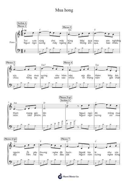 Mua hong Sheet Music by Trịnh Công Sơn-Arr.Cofvey Fieldmeo