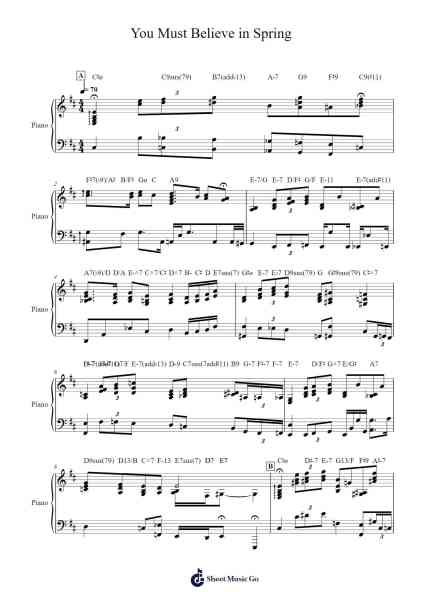 You Must Believe in Spring Sheet Music by Michel Legrand-Arr.Georpir Manback