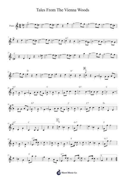 Tales from the Vienna Woods, Op. 325 Sheet Music by Johann Strauss Jr./Johann Strauss II-Arr.Wrighttab