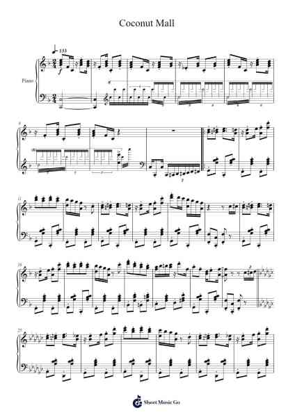 Coconut Mall Sheet Music by Ryo Nagamatsu-Arr.Pibriel Pute