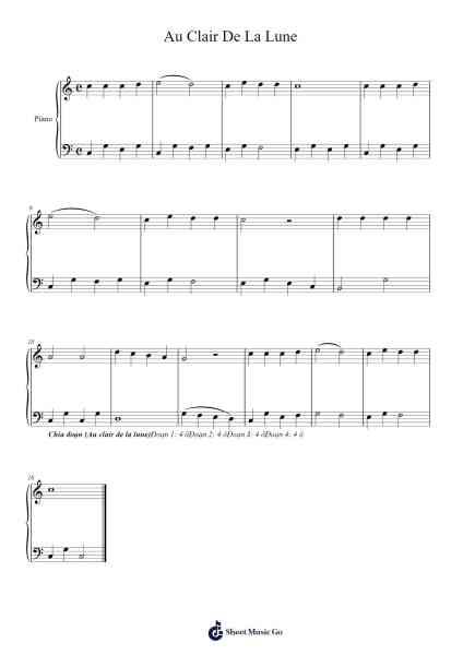 Au Clair De La Lune Sheet Music by Misc Traditional-Arr.Stoweberg
