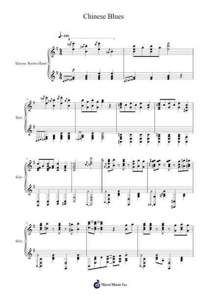 Chinese Blues Sheet Music by George Gershwin-Arr.Chrisriah Sheicia