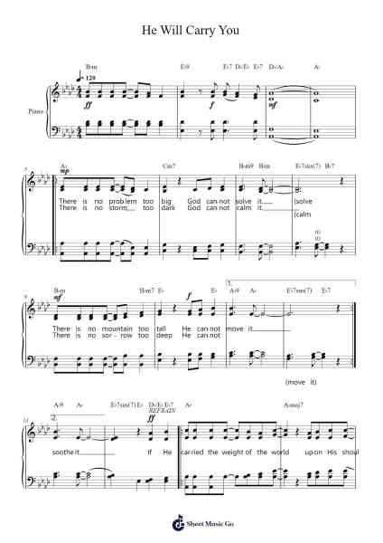 He Will Carry You Sheet Music by Scott Wesley Brown-Arr.Jebois Hudlap