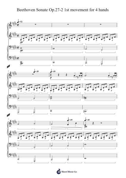 Piano Sonata No. 14 in C-Sharp Minor, Op. 27 No. 2 "Moonlight": I. Adagio sostenuto Sheet Music by Ludwig van Beethoven-Arr.Consdrow