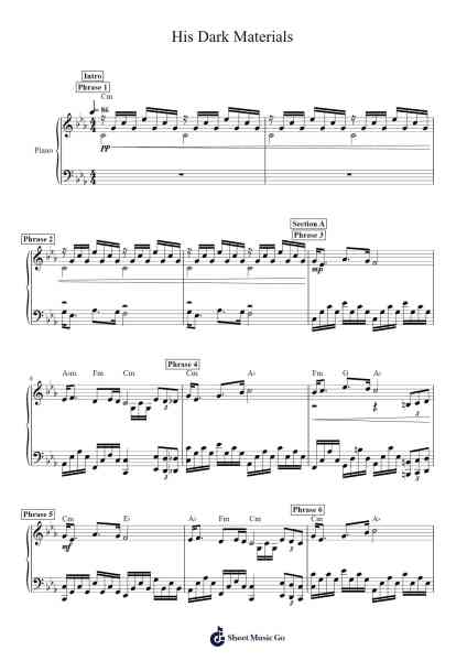 His Dark Materials Sheet Music by Lorne Balfe-Arr.Shawqe Bryy