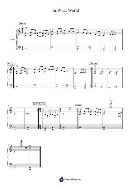In What World Sheet Music by Lizzy McAlpine-Arr.Sodwight