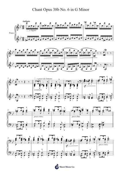 Chant Opus 38b No. 6 in G Minor Sheet Music by Charles-Valentin Alkan-Arr.Lilrald