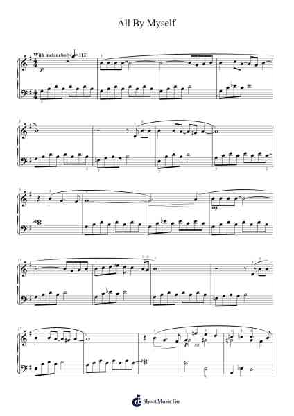 All By Myself Sheet Music by Celine Dion-Arr.Dierclaude Hedwill
